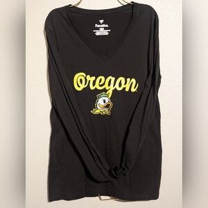 Fanatics Oregon Ducks Long Sleeve V-Neck Shirt Women's Size Medium